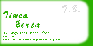 timea berta business card
